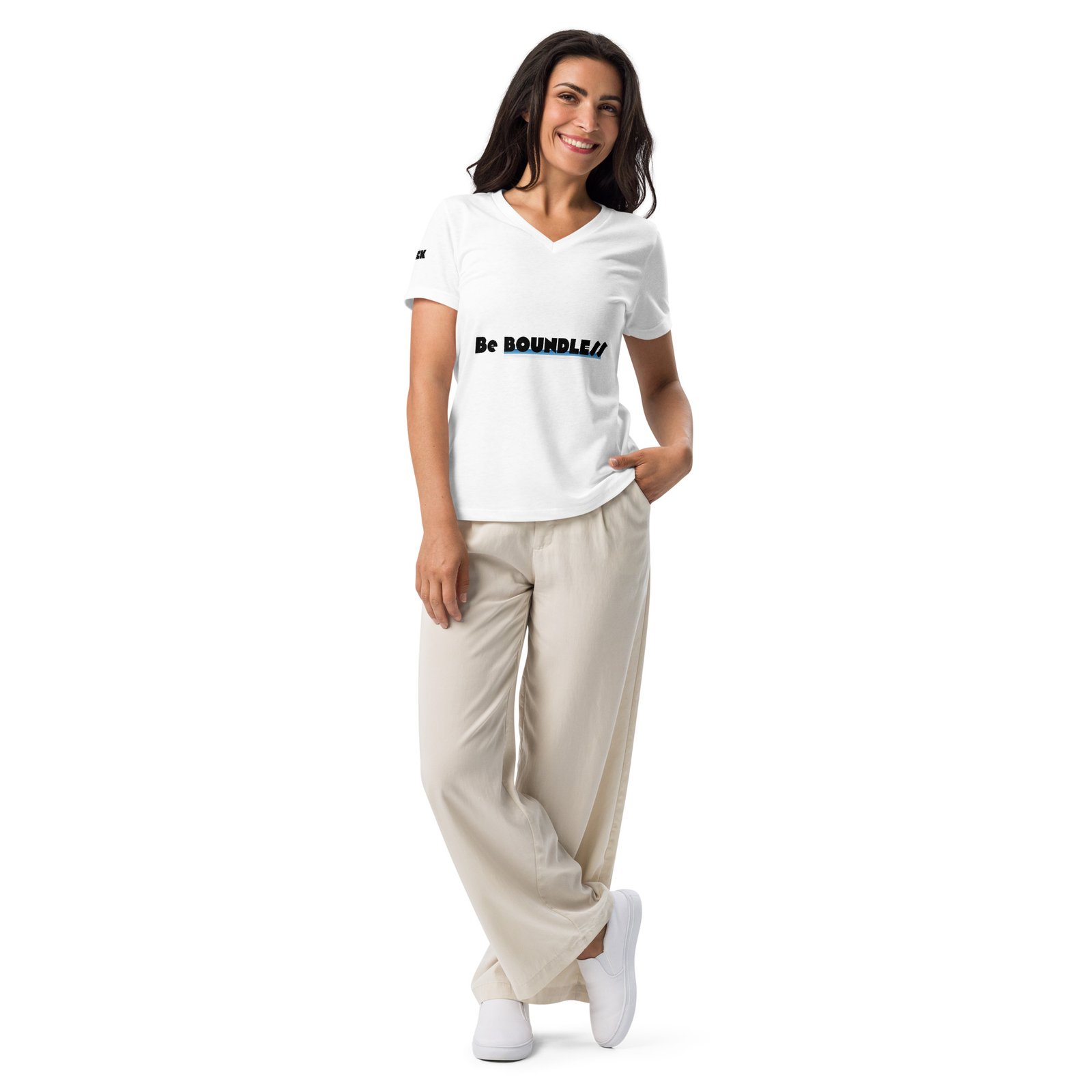 LEMEK "Be Boundless" Women’s Relaxed V-Neck T-Shirt - Image 16